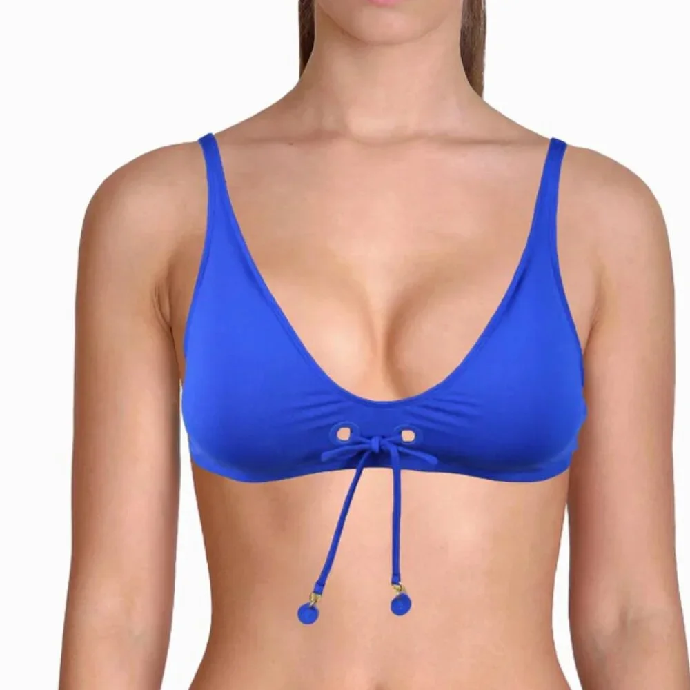 Bleu Rod Beattie Knot-Front Bikini Swim Top Separate Aruba Blue - Picture 4 of 5
